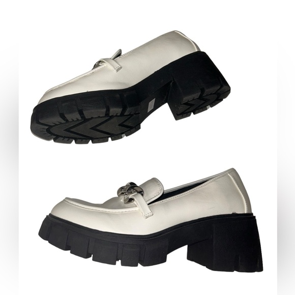torrid l Faux Leather White Chunky Platform Loafers Size 10 - Picture 5 of 10